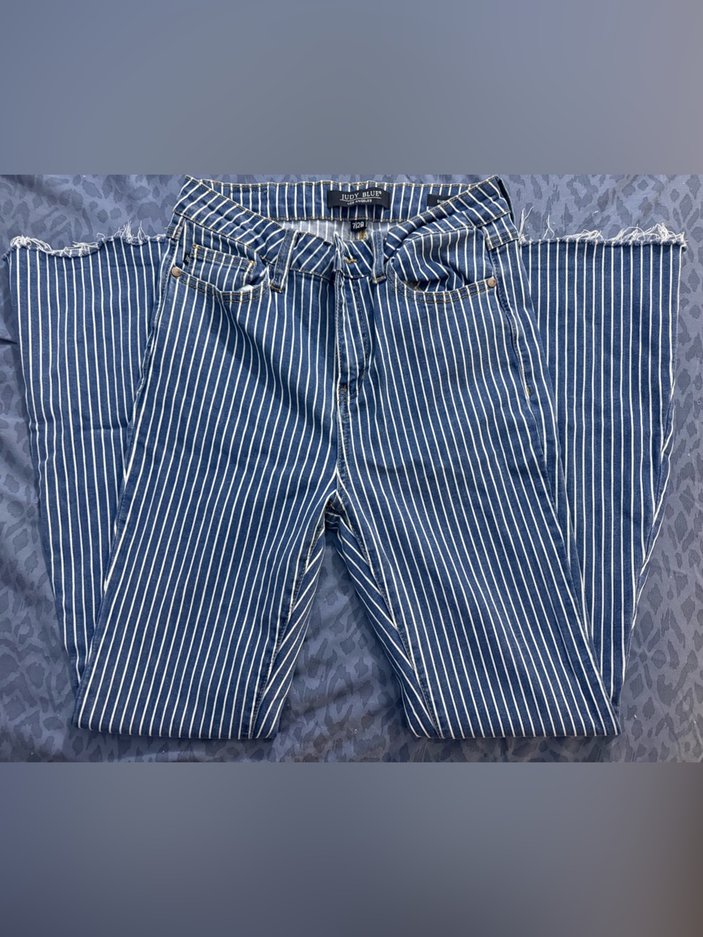 Boutique extra flare women’s striped jeans
